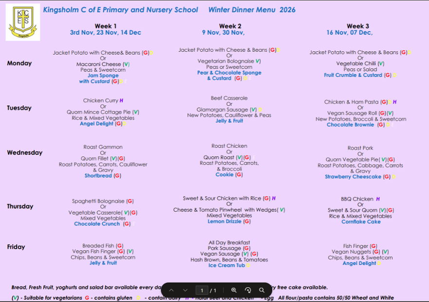 Winter Menu 2026